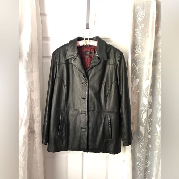 Vintage 90s Wilson's Leather Jacket 3M Thinsulate Quilt Lined women plus sz 2X - Picture 3 of 15